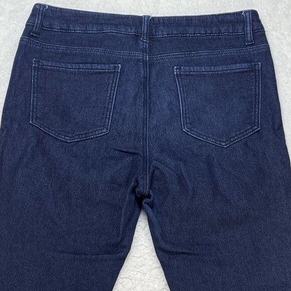 Diamante Jeans Womens Size 11 Blue Ankle Length Mid Rise Dark Wash Denim 29x26 - Picture 4 of 11